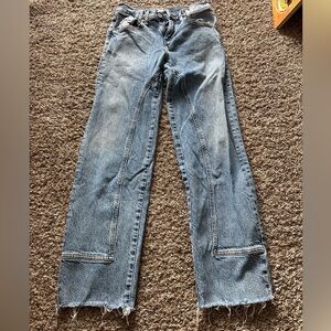 We The Free Blue Raw Hem Women Jeans